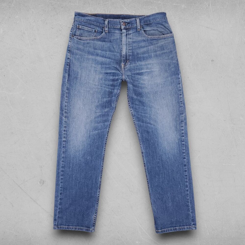 Levis 505 Jeans Men 36x30 Md Blue Straight Leg Zip Fly 90s Retro Casual Minimal
